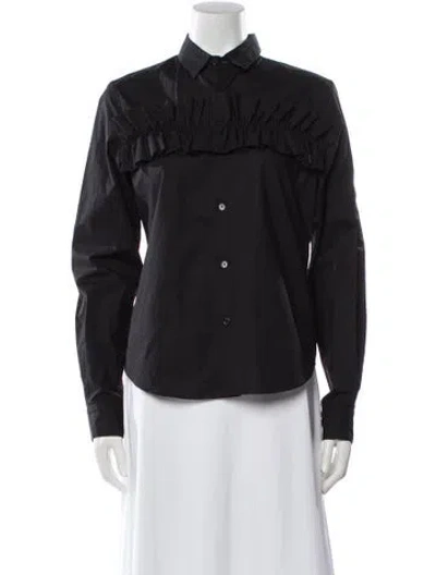 Pre-owned Moncler Long Sleeve Button-up Top In Black
