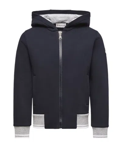 Moncler Kids' Long Sleeve Casual Jacket In Blue