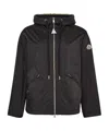 Moncler Logo Patch Windbreaker Jacket In Black