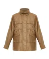 Moncler Agax Linen And Cotton Jacket In Nude