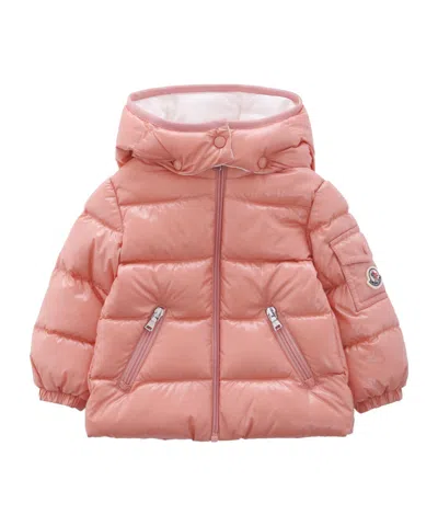 Moncler Long Sleeve Cotton Coat In Pink
