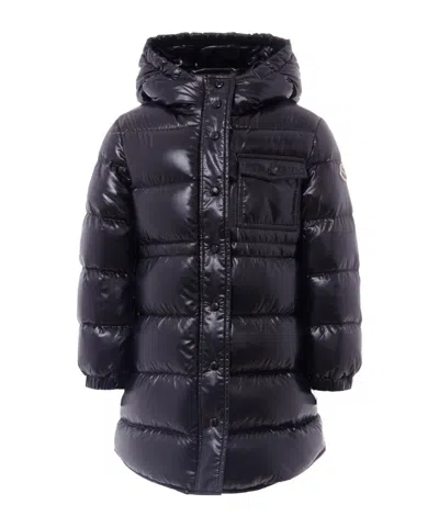 Moncler Long Sleeve Cotton Coat In Black
