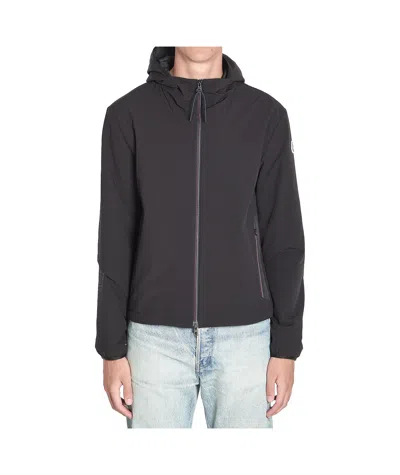Moncler Long Sleeve Cotton Coat In Black