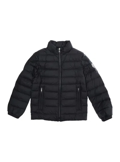 Moncler Long Sleeve Cotton Coat In Black