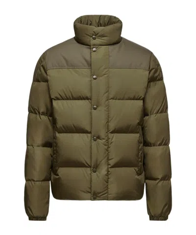 Moncler Long Sleeve Cotton Coat In Green