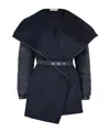 Moncler Padded Cape In Navy Blue