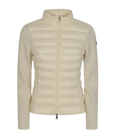 Moncler Long Sleeve Cotton Coat In Neutral