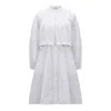 Moncler Long Sleeve Cotton Dress In White
