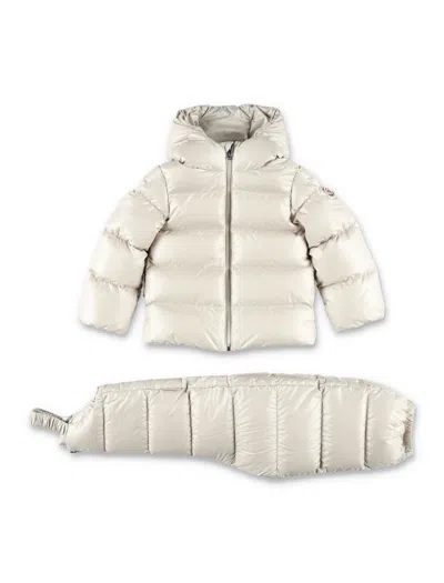 Moncler Kids' Long Sleeve Cotton Suit In Neutral