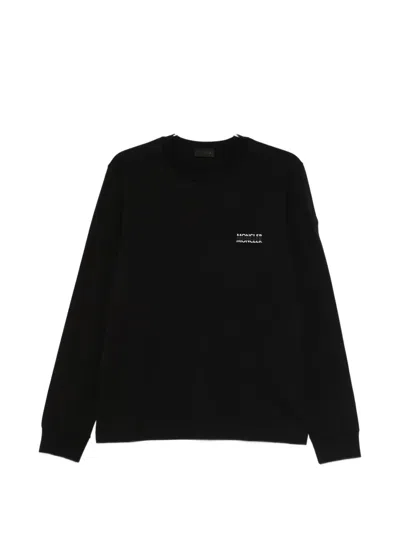 Moncler Long-sleeve Cotton T-shirt In Black