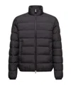 Moncler Quilted Tech Fabric Jacket With Elastic Cuffs In Black