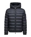Moncler Hooded Down Jacket Featuring Elastic Cuffs In Black