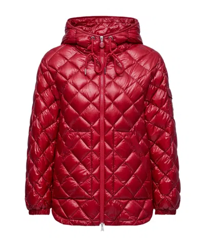 Moncler Long Sleeve Down Jacket In Burgundy