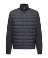 Moncler Modern Padded Cardigan With Knitted Details In Blue
