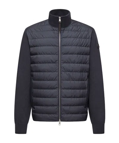 Moncler Long Sleeve Down Jacket In Blue