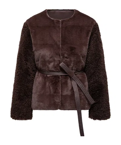 Moncler Long Sleeve Down Jacket In Burgundy