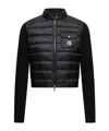 Moncler Padded Wool Cardigan With Zip In Black