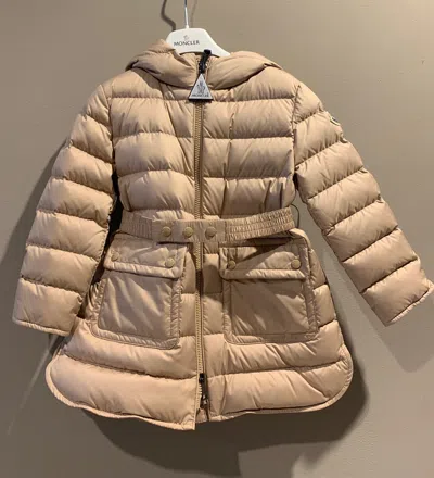 Moncler Long Sleeve Down Jacket In Gold