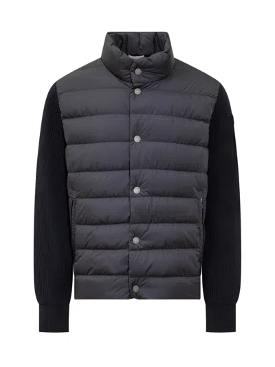 Moncler Long Sleeve Down Jacket In Blue