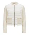 Moncler Cardigan Zippé Matelassé En Coton In White