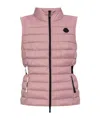 Moncler Long Sleeve Down Vest In Pink