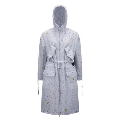Moncler Long Sleeve Drawstring Hooded Jacket In Blue