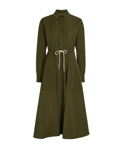 Moncler Long Sleeve Dress In Green