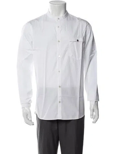 Pre-owned Moncler Long Sleeve Dress Shirt In White