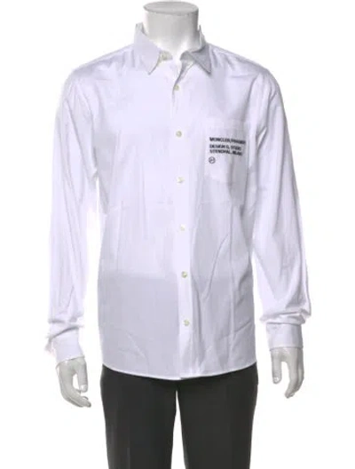 Pre-owned Moncler Long Sleeve Dress Shirt In White