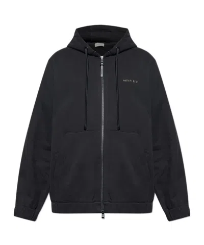 Moncler Long Sleeve Hooded Sweatshirt In Black
