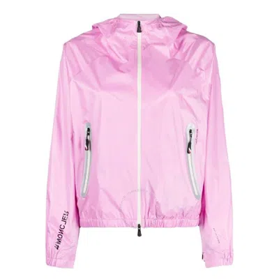 Moncler Long Sleeve Hooded Windbreaker Jacket In Pink
