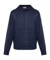 Moncler Hooded Button-fastening Sweater In Blue