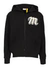 Moncler Zip Up Cardigan With Path Logo In Black