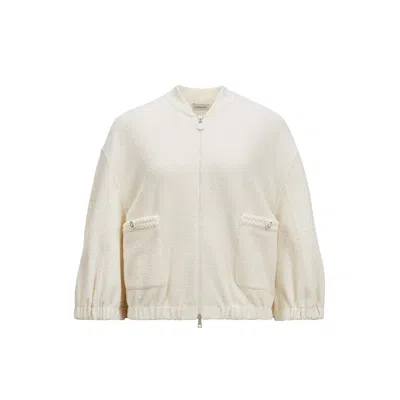 Moncler Cardigan Zippé 2-en-1 En Bouclé In ホワイト