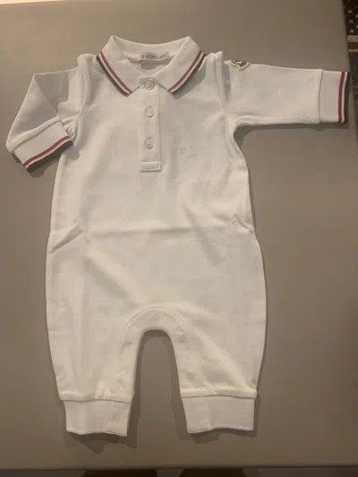 Moncler Babies' Long Sleeve Jumpsuit In White