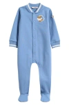 Moncler Long Sleeve One-piece Pajamas In Blue