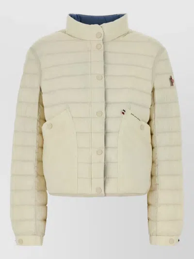 Moncler Long Sleeve Padded Coat Stand Collar In Nude