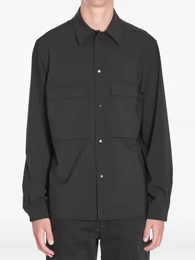 MONCLER LONG-SLEEVE PATCH-POCKET SHIRT