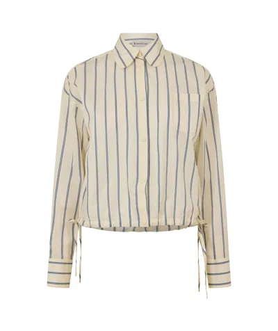 Moncler Long Sleeve Patterned Shirt In Neutral