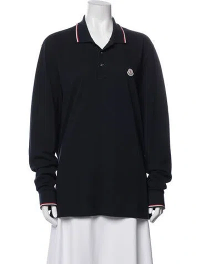 Pre-owned Moncler Long Sleeve Polo In Blue