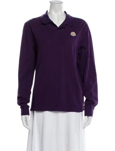Pre-owned Moncler Long Sleeve Polo In Purple