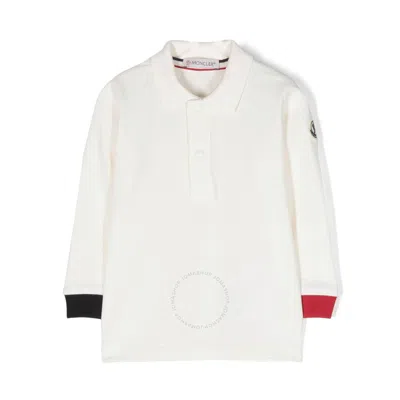 Moncler Long-sleeve Polo Shirt In White