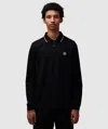 Moncler Long Sleeve Polo Shirt In Black