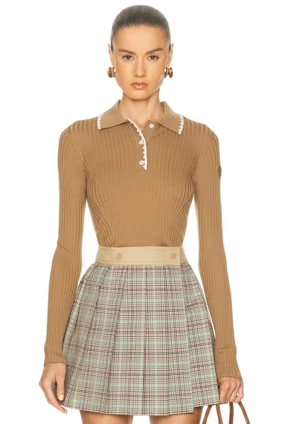 Moncler Long Sleeve Polo Shirt In Multi