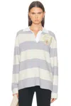 Moncler Long Sleeve Polo Sweater In Gray