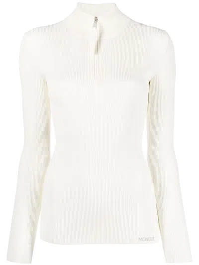 Moncler Long-sleeve Ribbed Jumper In White