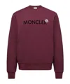 Moncler Maroon Crewneck Logo Sweatshirt In Brown