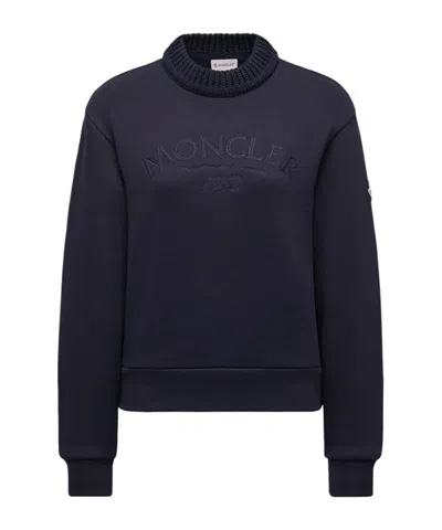 Moncler Long Sleeve Sweatshirt In Blue