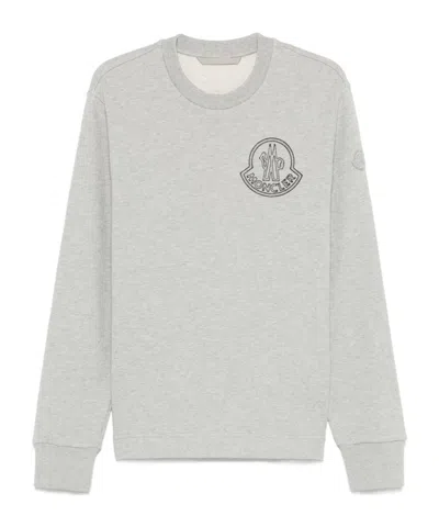 Moncler Long Sleeve Sweatshirt In Light Grey