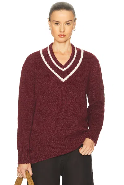 MONCLER LONG SLEEVE V-NECK SWEATER